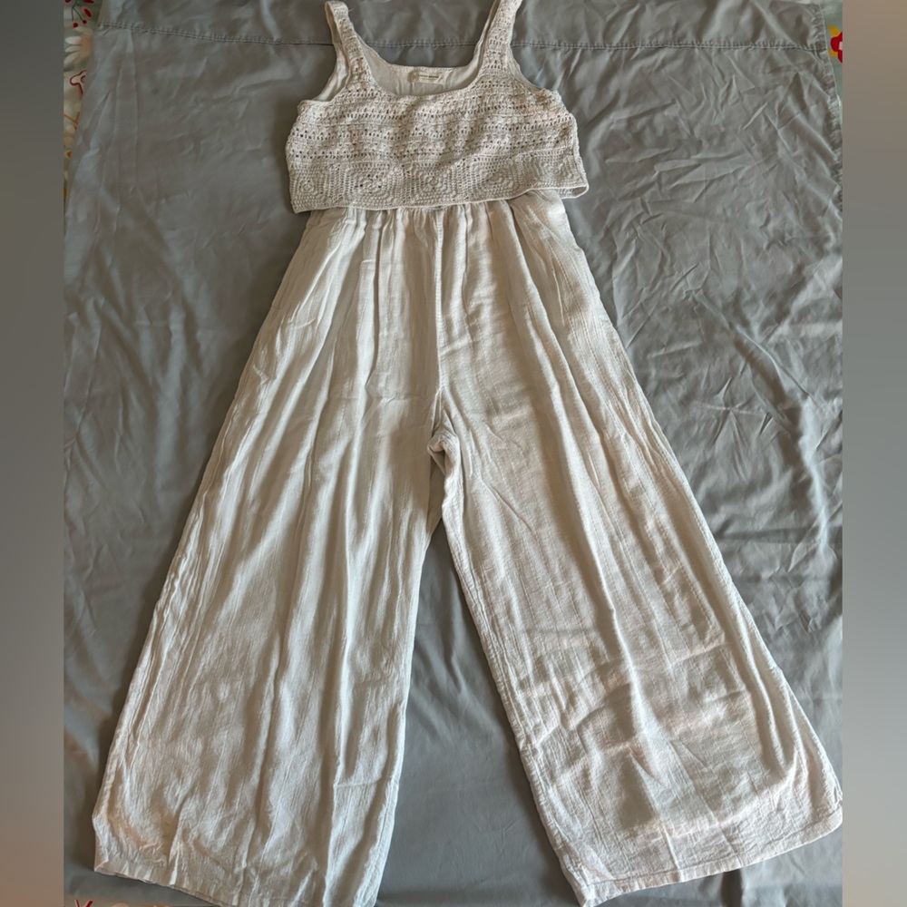 Lucky Brand Cream Crochet Jumpsuit